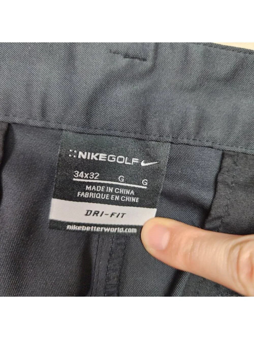 Nike Men's Golf Dri-FIT Lightweight Athletic Stretch Black Chino Pants Sz 34/32
